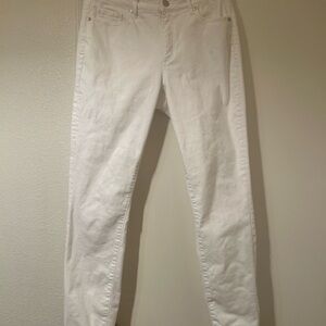 Loft White Jeans Curvy Skinny Ankle Some Stretch size 30/10